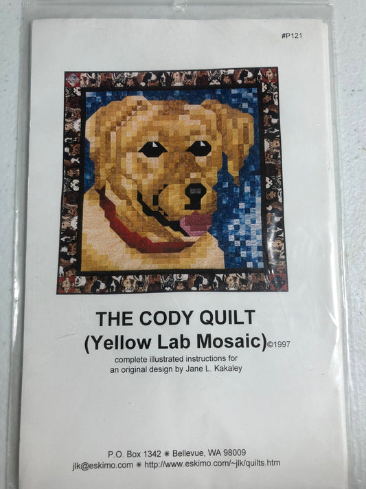 The Cody Quilt, Yellow Lab Mosaic, By Jane L. Kakaley, Vintage 1997, Quilt, Pattern