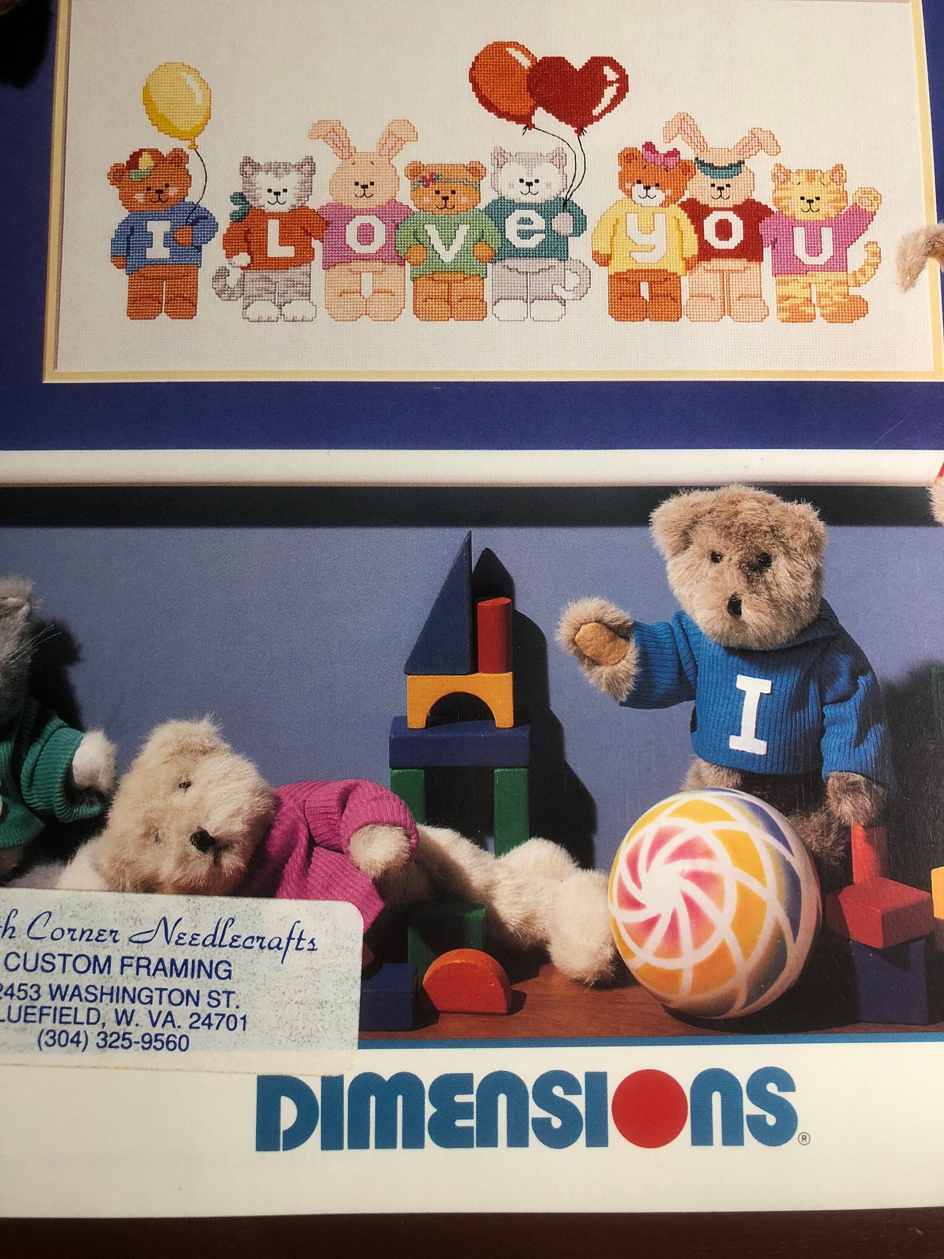 Dimensions, Loving Friends, Chris Davenport, #183, Vintage 1990, Counted Cross Stitch, Pattern Book