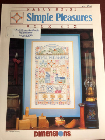 Dimensions, Simple Pleasures, Book Six, Nancy Rossi, #148, Vintage 1988, Counted Cross Stitch, Design