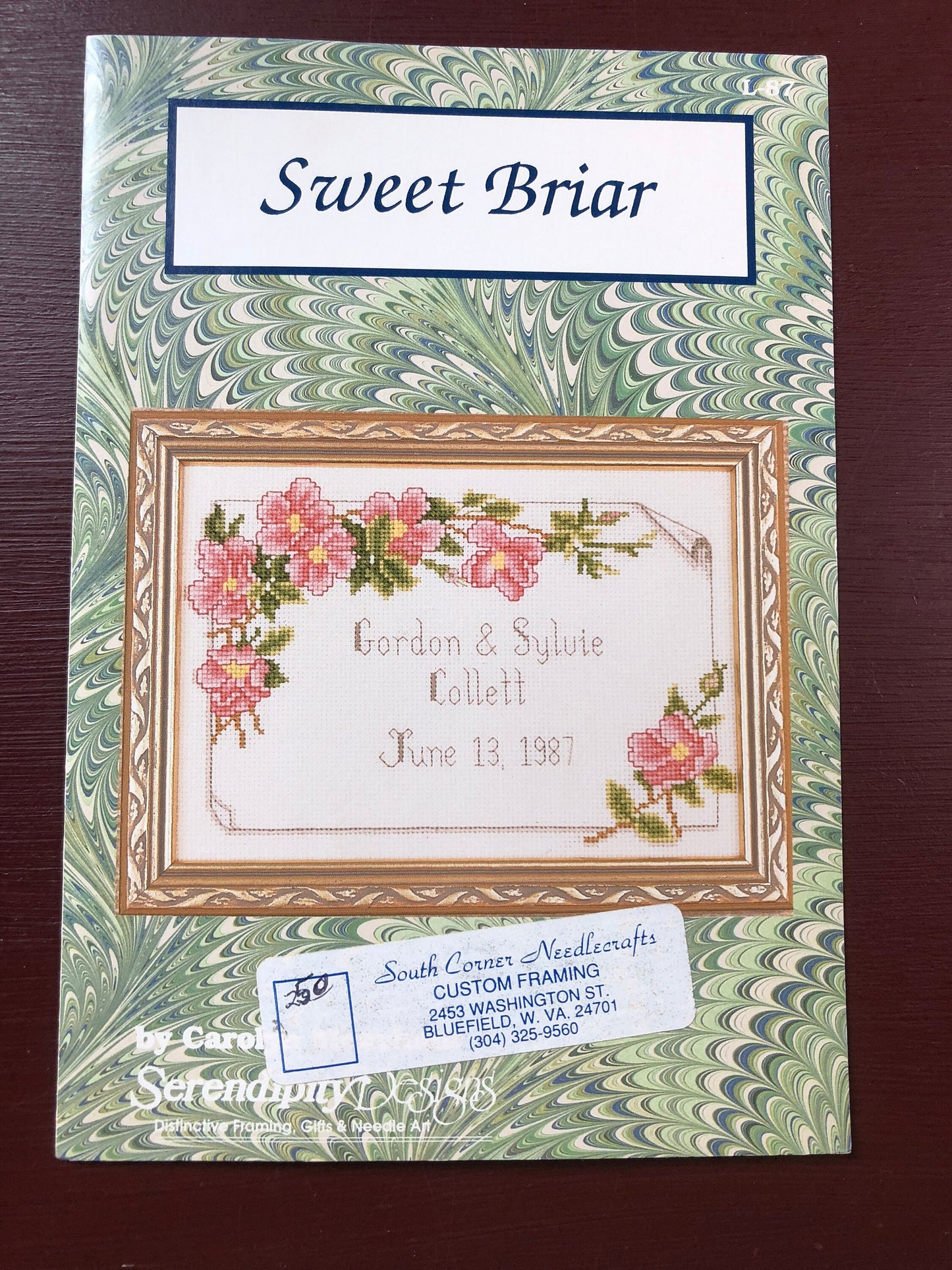 Serendipity Designs, Set of 2, Sweet Briar Vintage 1994, 117 by 80, and Carolines Fan Vintage 1990, 90 by 48, Counted Cross Stitch Patterns