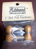 Ribband, Brown Stained, 1 Inch, Vintage Double Bell Pulls for use with Ribband 1