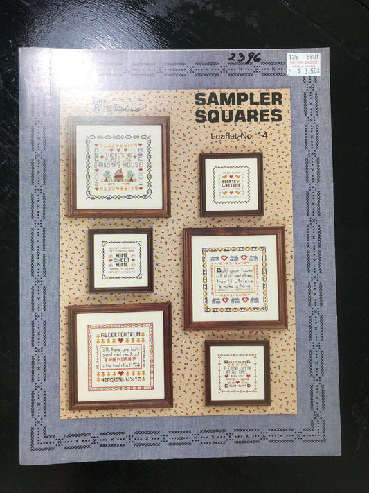 Faye Raye Stitcheries, Sampler Squares, Leaflet No 14, Vintage 1984, Counted, Cross Stitch Pattern