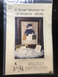 Hillside Samplings, A Snow Women for All Seasons - Winter, with Snowflake Charm included, HS-31, Vintage, Counted Cross Stitch, Pattern