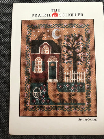 The Prairie Schooler, Spring Cottage, Vintage 1988, Stitch Count, 77h by 57w, Counted Cross Stitch Pattern