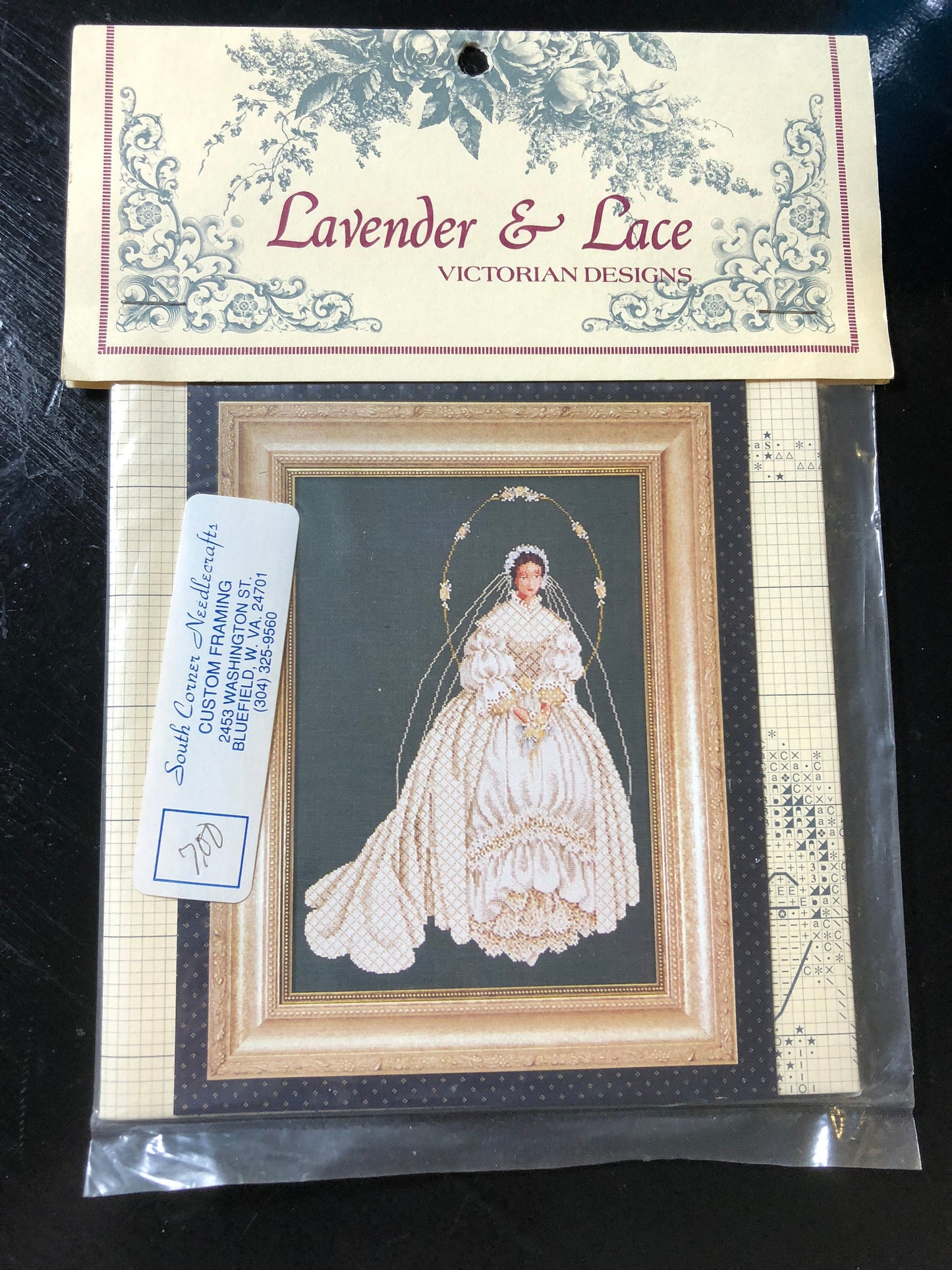 Lavender & Lace, I Thee Wed, Stitch Count 170 by 245, Vintage, Counted Cross Stitch Pattern