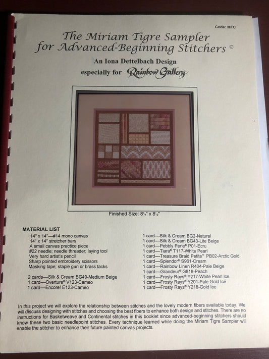 The Mariam Tigre Sampler, for Advanced-Beginning Stitchers, Counted Cross Stitch Pattern Book, Finished Size 8.25 by 8.25 inches