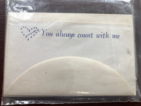 You Always Count with Me, Vintage Collectible, Set of 7 Gift Tags with Envelopes