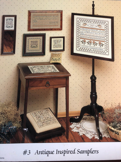 Theron Traditions, Antique Inspired Samplers, #3, Vintage 1987, Counted, Cross Stitch, Embroidery, Pattern Book