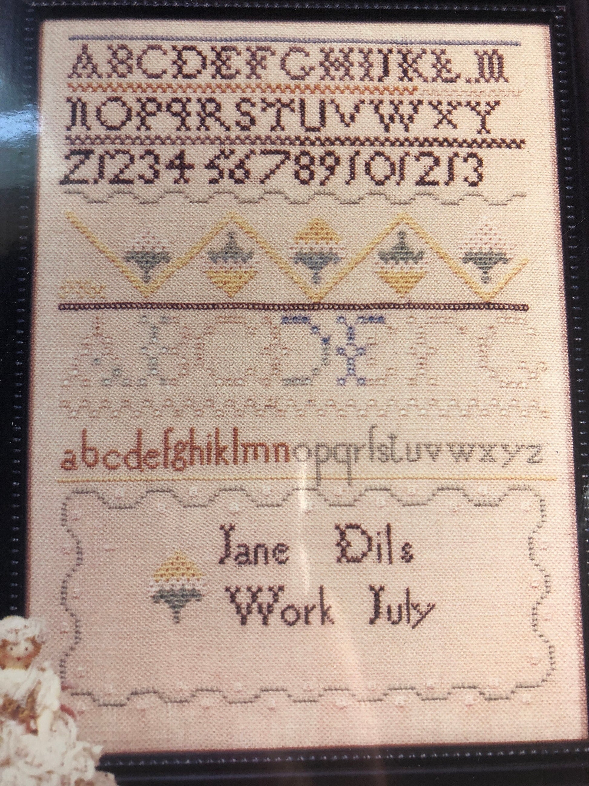 Threads of Gold Sampler Reproductions, Jane Dils Sampler, Vintage, Counted, Cross Stitch Pattern, Stitch Count, 97 by 129