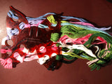 The butterfly, Yarn Organizer, Red Acrylic, with Bonus Yarn