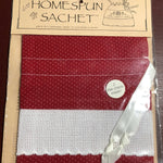 Homespun Sachet, Vintage 1989, 14 Count, Evenweave, to Stitch, Counted Cross Stitch Project, Various Colors Available
