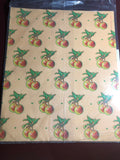 Current, APPLES, Everyday Gift Wrap, Vintage Collectible 1982, Includes 2, 24 by 30 inch wraps and 2 3 by 4 inch gift cards with envelopes