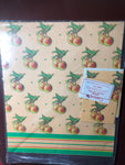 Current, APPLES, Everyday Gift Wrap, Vintage Collectible 1982, Includes 2, 24 by 30 inch wraps and 2 3 by 4 inch gift cards with envelopes