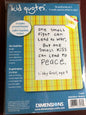 Dimensions, kid quotes, one small kiss, No Count, Embroidery Kit, finished size, 6 by 8 inches