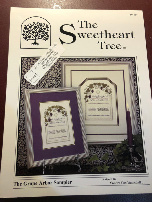 The Sweetheart Tree, The Grape Arbor Sampler, Sandra Cox Vanosdall, Vintage 1995, Counted Cross Stitch Patterns