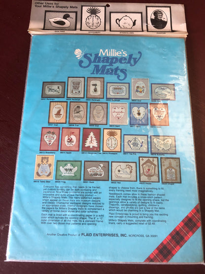 Choice of Heart, House, or Hen, Vintage 1983, Millie's Shapley Mats, For Cross Stitch, Free Pattern Included
