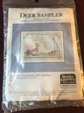 Better Homes & Gardens, Deer Sampler, Designed by Bucilla, Vintage 1985, Counted Cross Stitch Kit, 14 Count Aida Fabric, 7.5 by 10 Inches