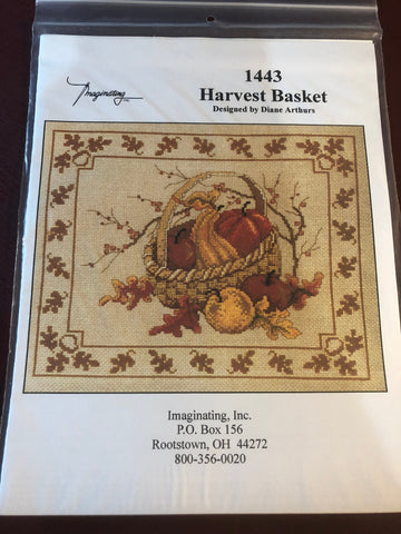Imaginating, Harvest Basket, 1443, Designed by Diane Arthurs, Counted Cross Stitch Chart, Stitch Count 126 by 153