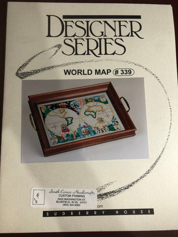 Designer Series, World Map, Sudberry House, Vintage 1997, Counted Cross Stitch Pattern