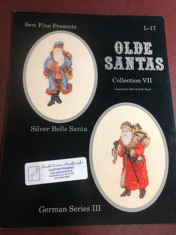 Sew Fine Presents, Silver Bells Santa, Olde Santas, Collection VII, German Series III, L-17, Counted Cross Stitch Patterns