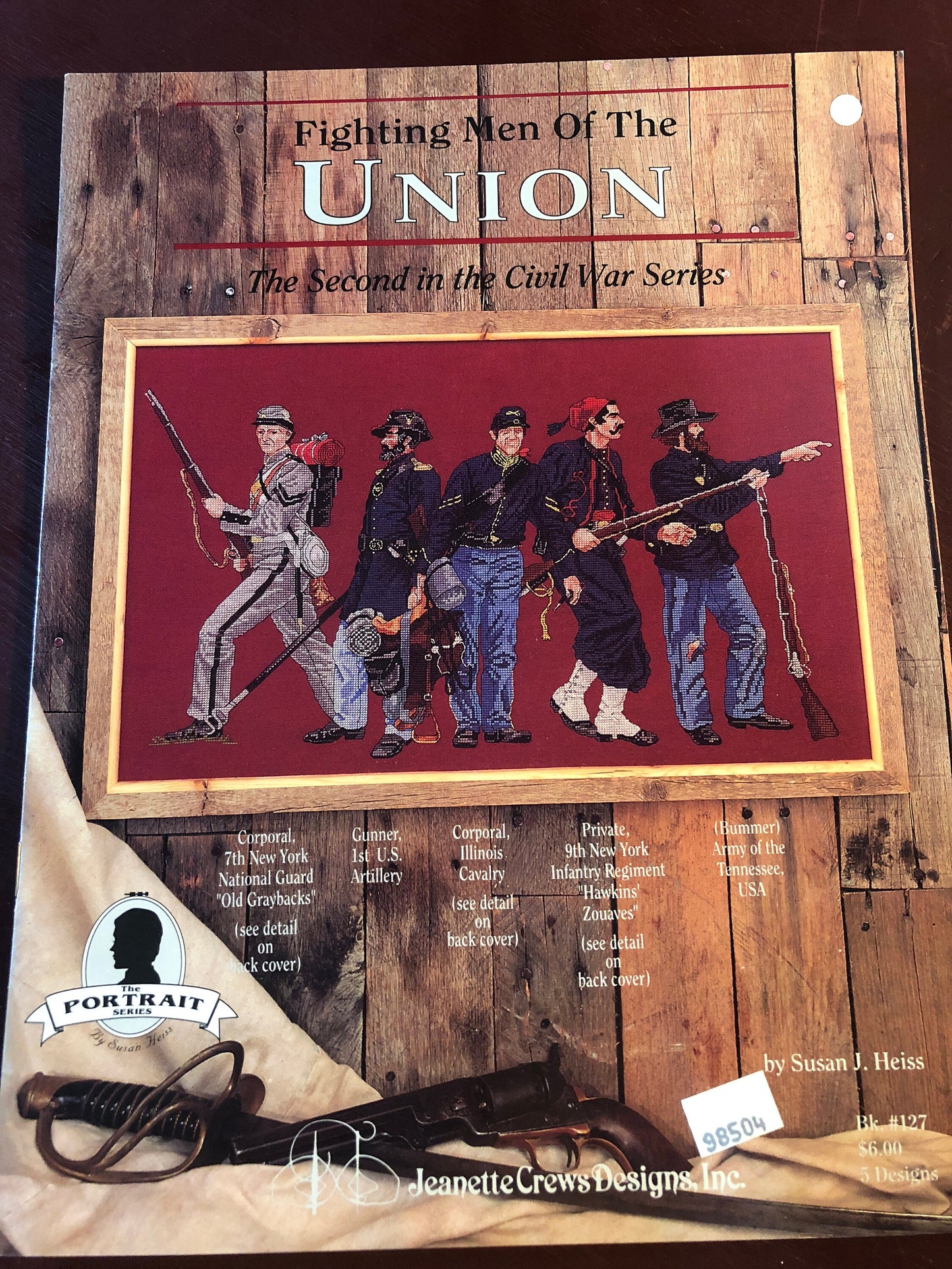 Jeaneete Crews Designs, Fighting Men of the Union, 2nd in the Civil War Series, Vintage 1991, Counted Cross Stitch Pattern