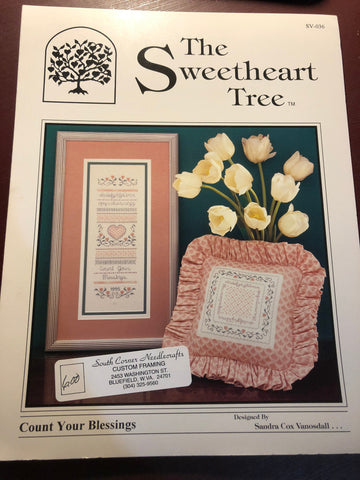 The Sweetheart Tree, Count Your Blessings,Sandra Cox Vanosdall, Vintage 1995, Counted Cross Stitch Patterns