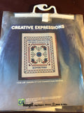 Creative Expressions, ABC Sampler, Vintage 1981, Cross Stitch Kit, 11 by 14 inches, Stitched on 14 Count Aida Fabric