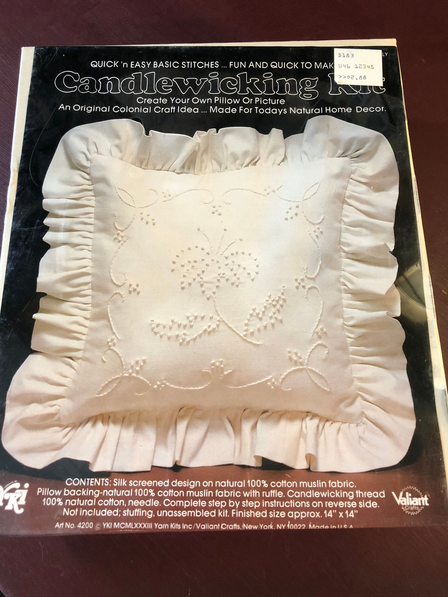 YKI, Tiger Lily, Vintage 1983, Candlewicking Pillow Kit