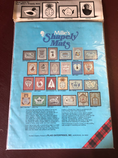 Choice of Heart, House, or Hen, Vintage 1983, Millie's Shapley Mats, For Cross Stitch, Free Pattern Included