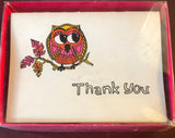 Eaton's, Owl, Vintage Collectible, Thank You Notes, 8 Note Cards, 8 Envelopes