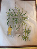 Creative Expressions, Boston Fern, X1113, Spider Plant, X1114, Set of 2, Vintage 1979, Crewel Kits, 16 by 20 Inches, Hard to Find