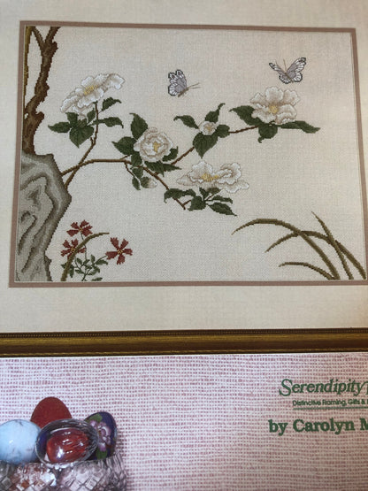 Serendipity Designs, Set of 3 Charts, Harmony, Cherry Blossoms, Lotus Pond, Fragrant Camellas, Vintage 1991*