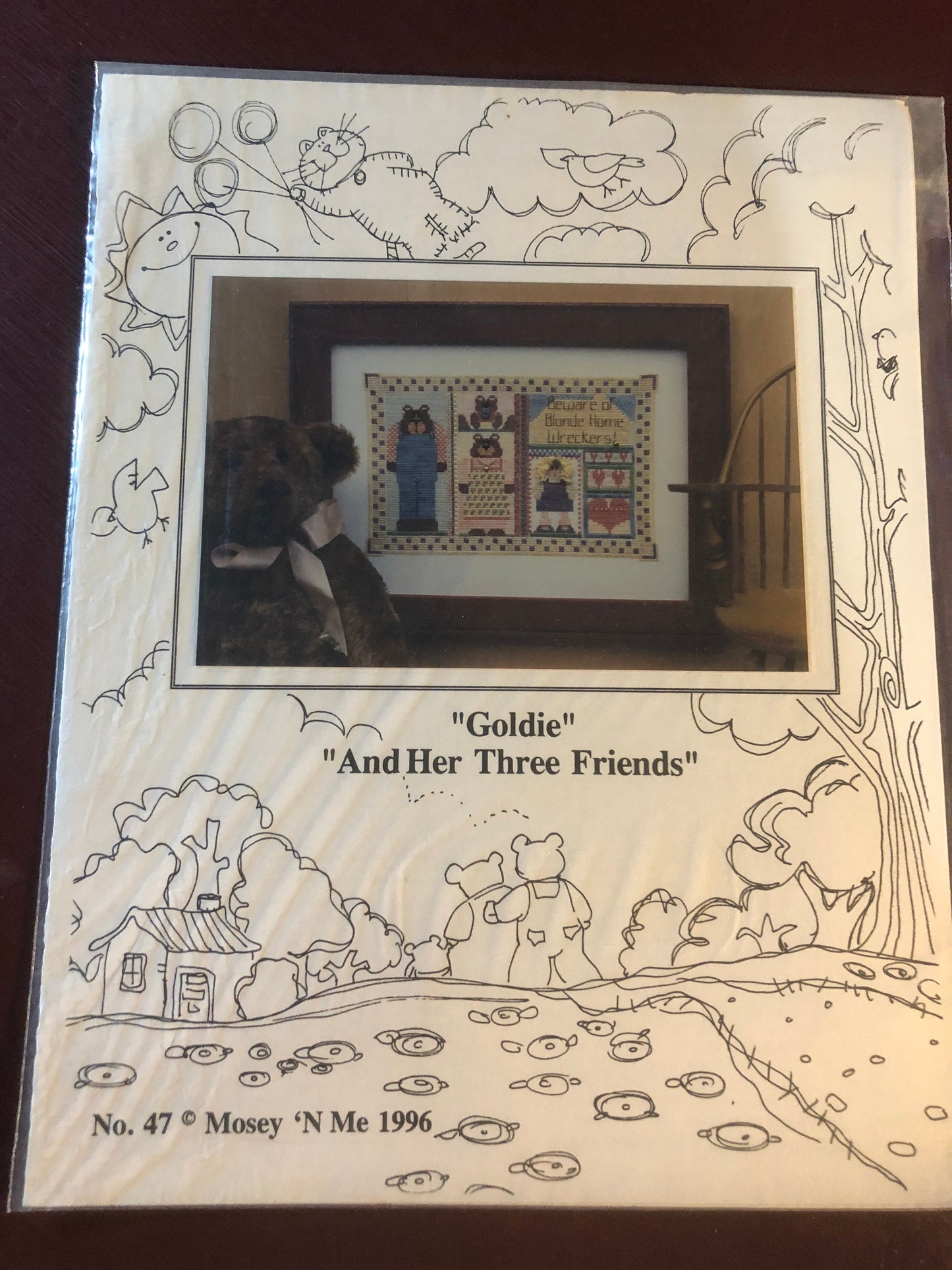 Mosey N' Me, Goldie, And Her Three Friends, Vintage 1996, Counted, Cross Stitch Pattern, Stitch Count, 120 by 78