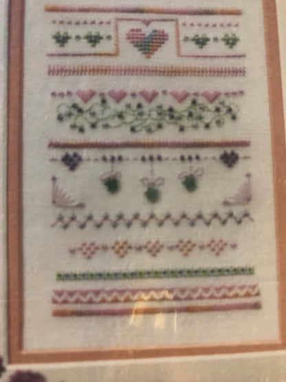 Mosey N' Me, Hearts & Stars Mini Sampler, Vintage 1994, Counted, Cross Stitch Pattern, Stitch Count, 104 by 152