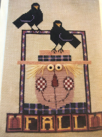 Mosey N' Me, Fall Scarecrow Banner, Vintage 1998, Counted, Cross Stitch Pattern, Stitch Count 79 by 112