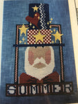 Mosey N' Me, Summer Uncle Sam Banner, Vintage 1998, Cross Stitch Pattern, Stitch Count 79 by 115