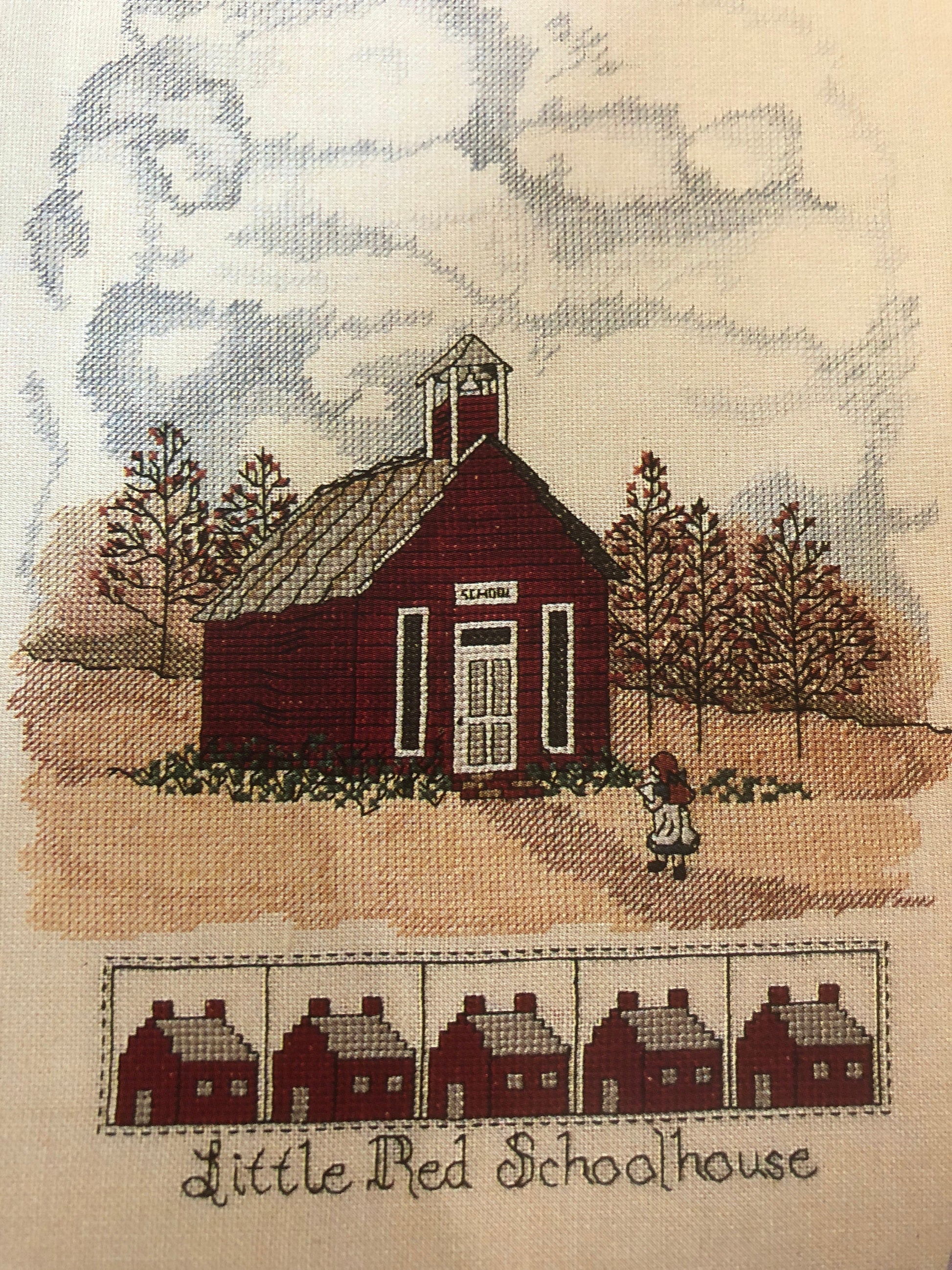 Leisure Arts, Little Red Schoolhouse, Leaflet 653, Vintage 1988, Counted Cross Stitch Pattern