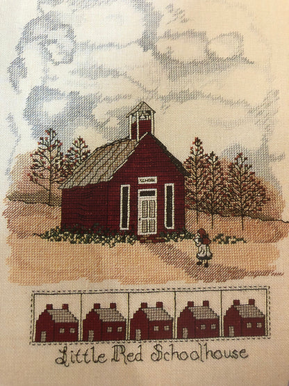 Leisure Arts, Little Red Schoolhouse, Leaflet 653, Vintage 1988, Counted Cross Stitch Pattern