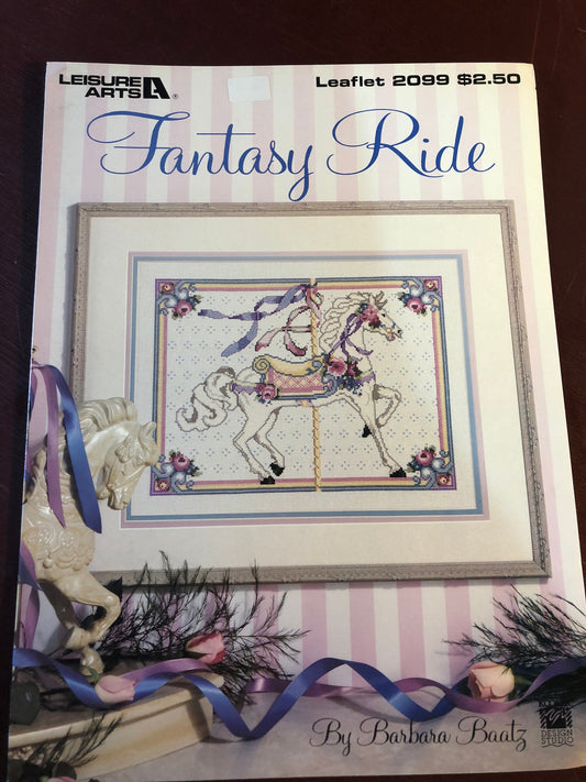 Leisure Arts, Fantasy Ride, Leaflet 2099, Vintage 1991, Counted Cross Stitch Pattern