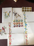 Birds on a Vines, Note Cards, Vintage Collectible, 7 Note Cards, 15 Envelopes, Multiple designs