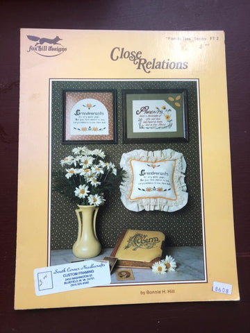 Fox Hill Designs, Close Relations, Bonnie H Hill, Vintage 1984, Counted Cross Stitch Patterns
