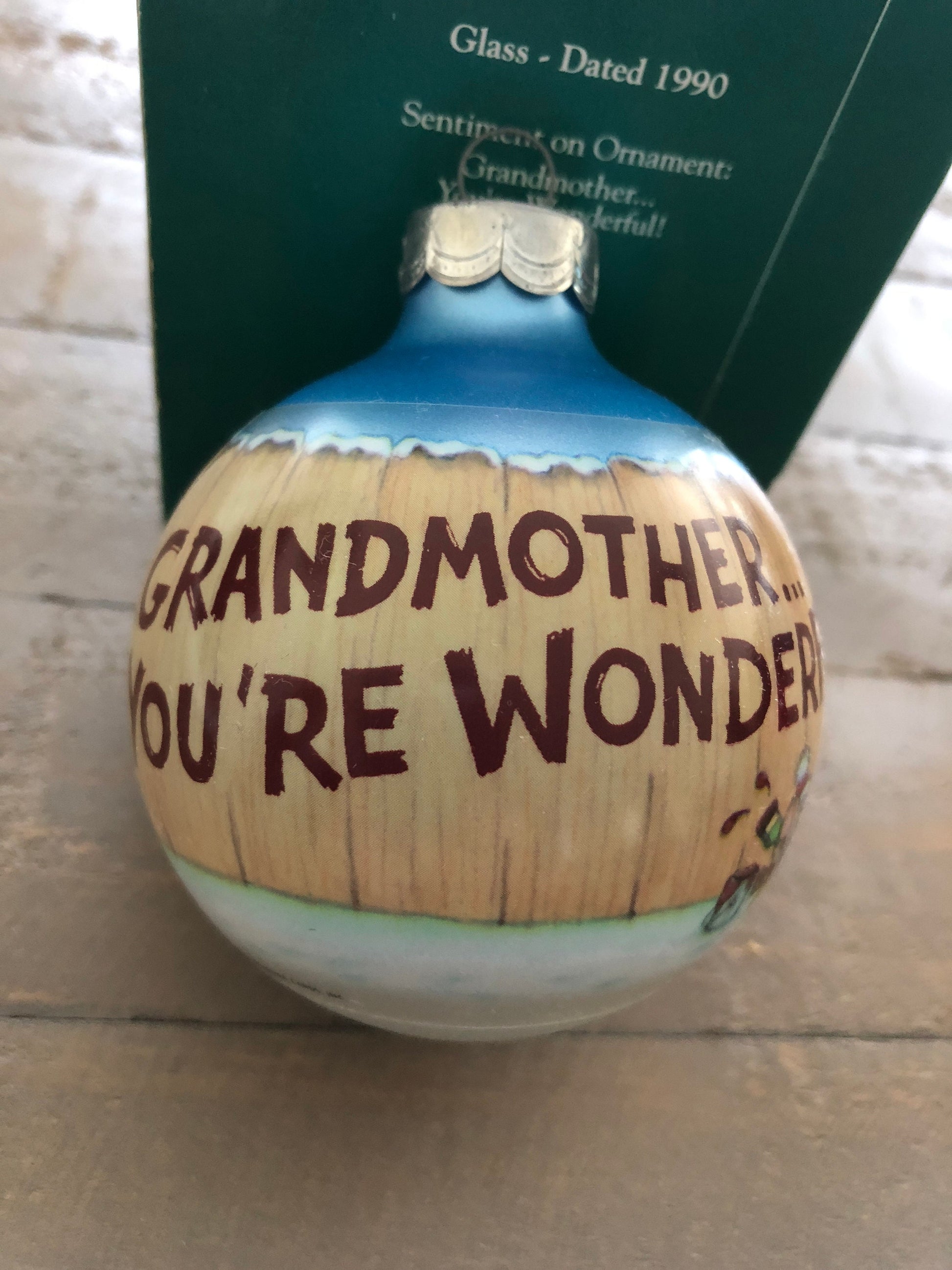 Hallmark, Grandmother You're Wonderful, Dated 1990, Keepsake Ornament, QX2236