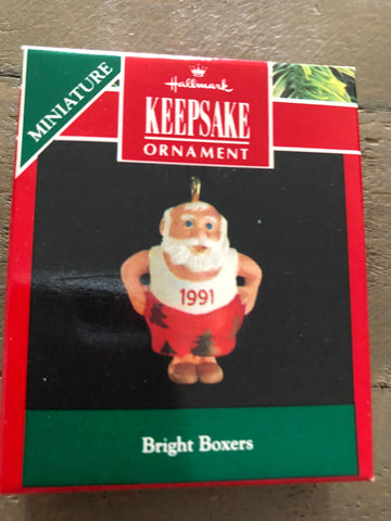 Hallmark, Bright Boxers - Miniature, Dated 1991, Keepsake Ornament, QXM587-7