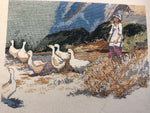 Dawna Barton's, Girl with Geese, Vintage 1987, Counted Cross Stitch Pattern