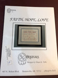DKT Originals, Faith, Hope, Love, Vintage 1993, Counted Cross Stitch Pattern