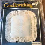 Cross Stitch Originals, Dutch Flower, Vintage Candlewicking, Pillow Kit, Includes Lace and Ruffle, 16 by 16 Inches