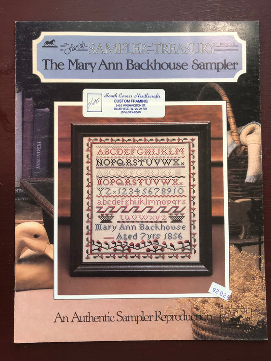 The Farish Sampler Treasury, The Mary Backhouse Sampler, Vintage 1982, Counted Cross Stitch Patterns