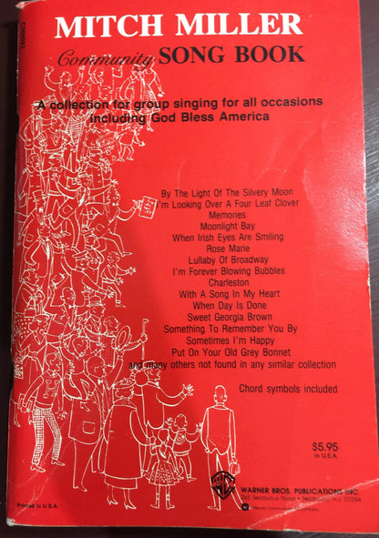 Mitch Miller Community Vintage Collectible 1962 Song Book Warner Bros. Publications