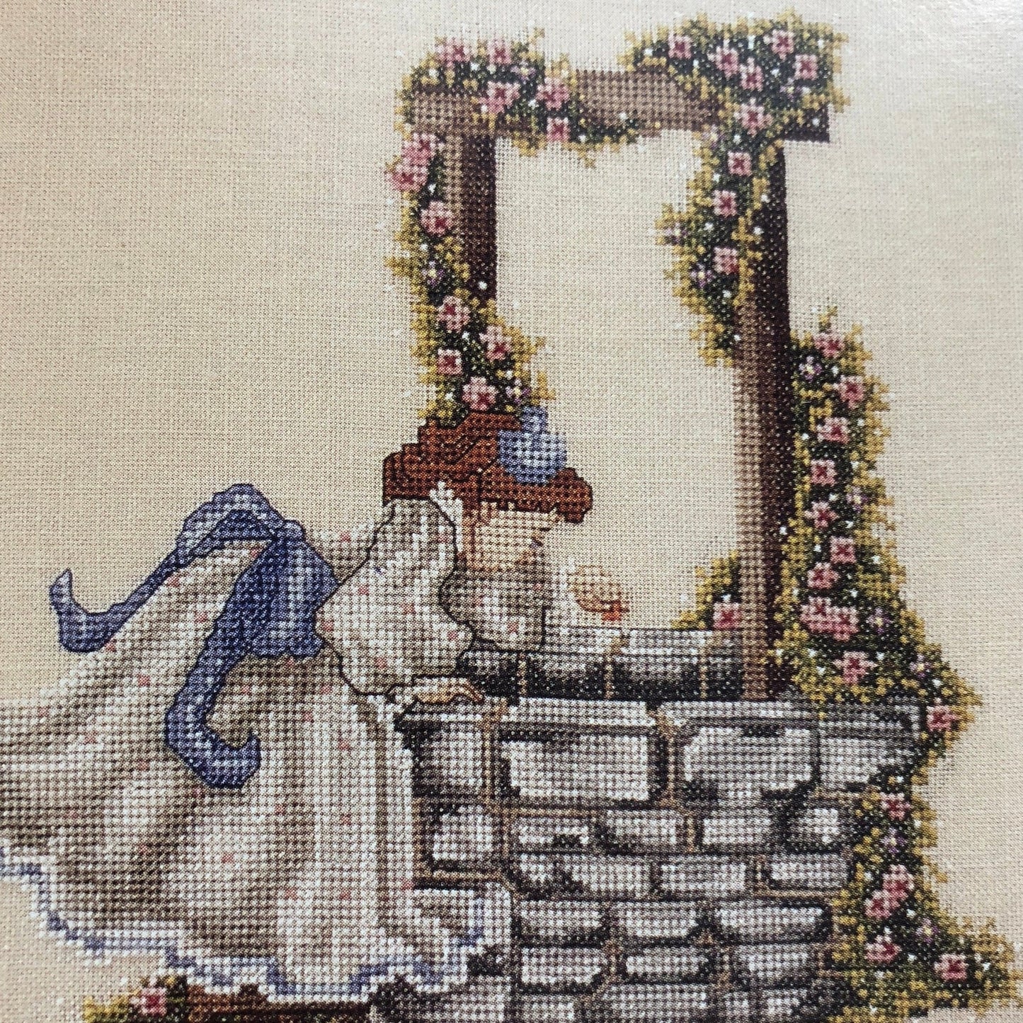 Forget-Me-Nots, Wishing Well, Angela Pullen, Item 460, Vintage 1992, Counted Cross Stitch Pattern