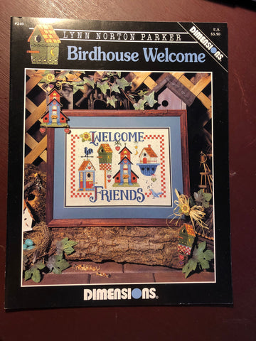Dimensions, Birdhouse Welcome, Vintage 1995 Counted Cross Stitch Pattern
